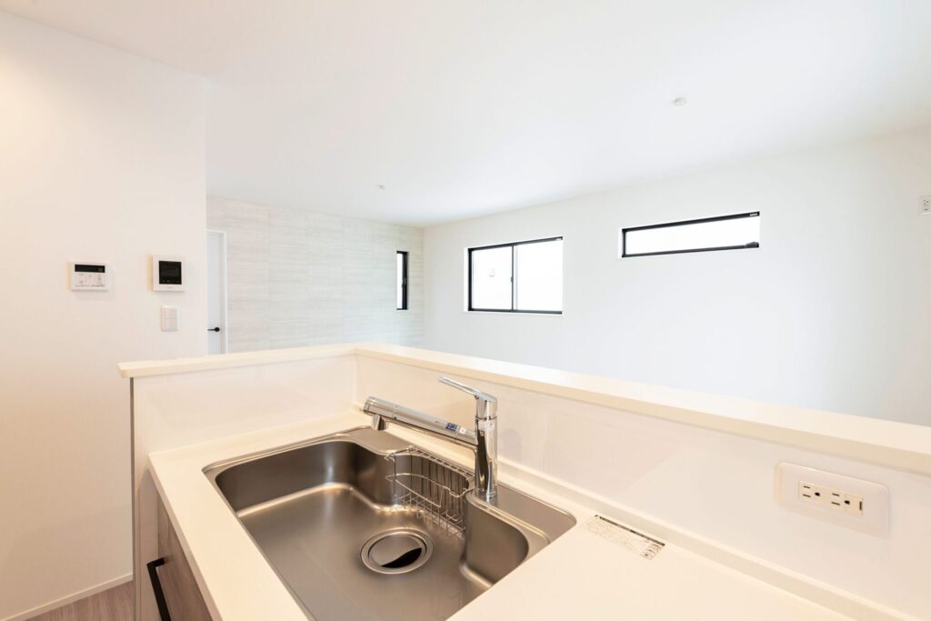 人造大理石のワークトップ